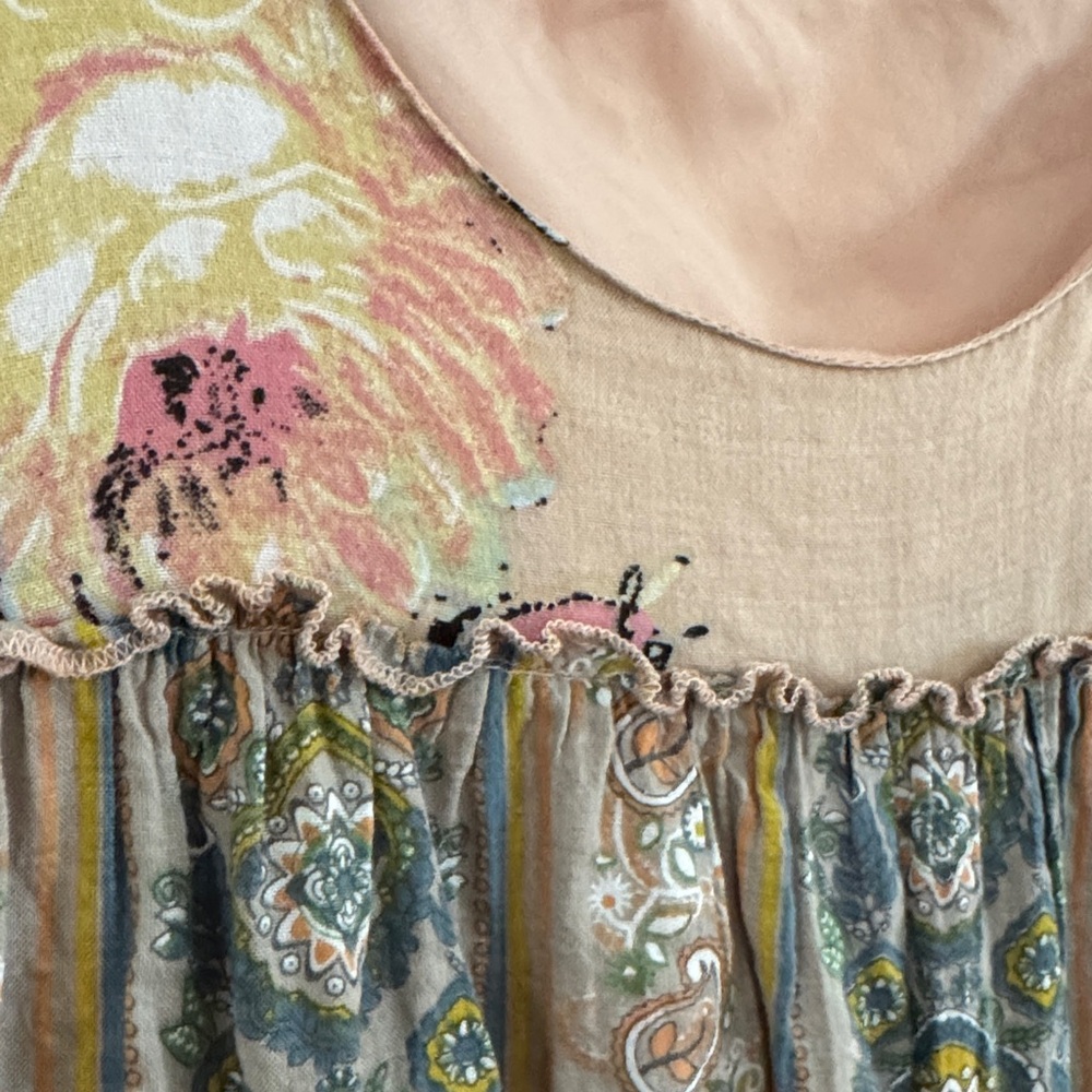 DAVI & DANI Patchwork Floral Maxi Dress - Pink and Beige - Picture 4 of 7